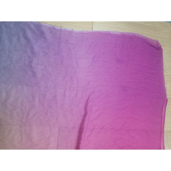 Jane Woolrich Silk Beach Cover Up Poncho Shawl Wrap Scarf Ombre Multicolor - Picture 6 of 12